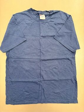 Hanes Basic Solid Blue Crewneck T-Shirt - Size Adult Large